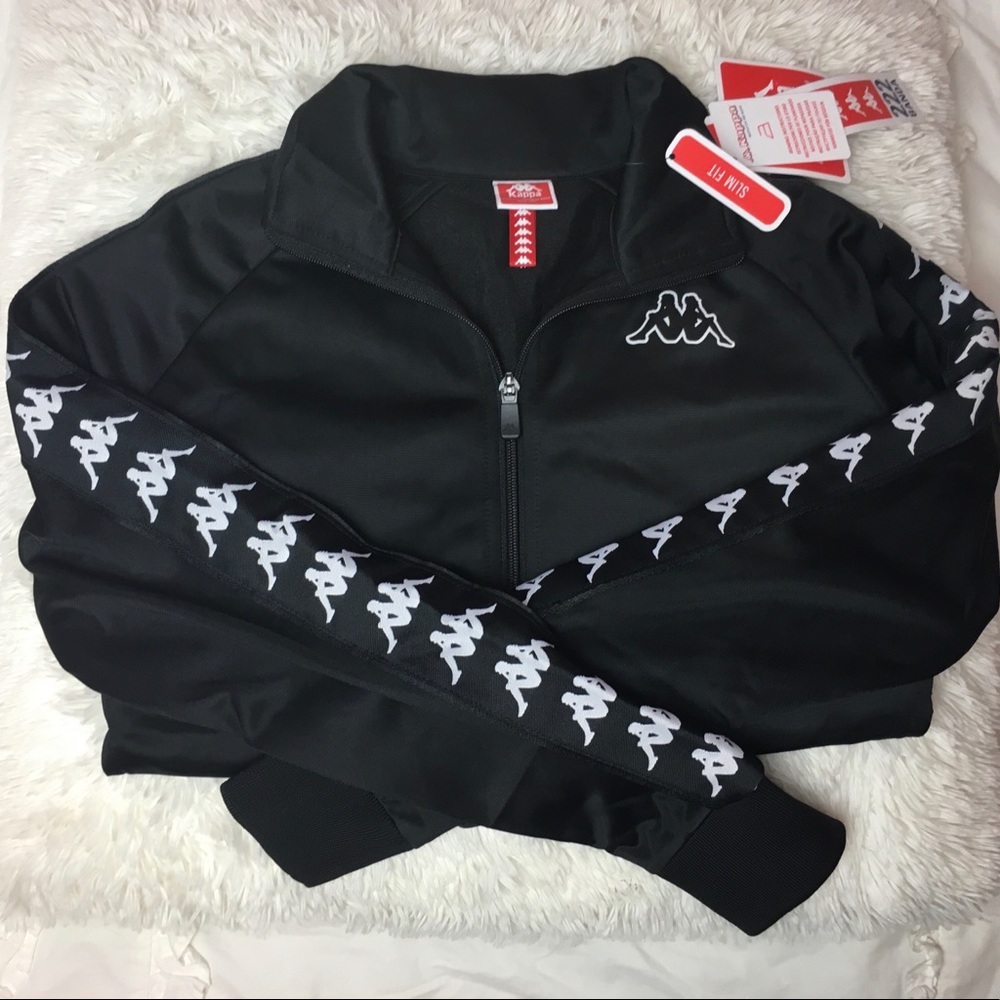 Kappa Slim Fit Black Zip Up Jacket Size XS